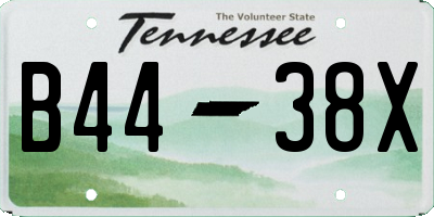TN license plate B4438X