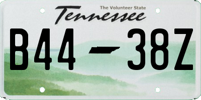 TN license plate B4438Z