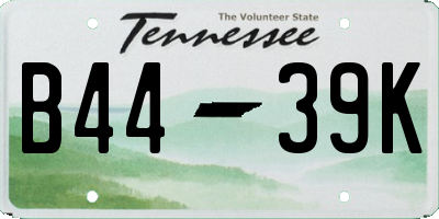 TN license plate B4439K