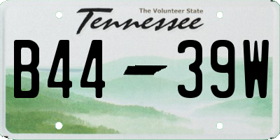 TN license plate B4439W