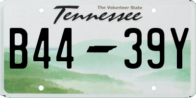 TN license plate B4439Y