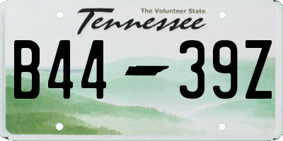 TN license plate B4439Z