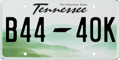 TN license plate B4440K