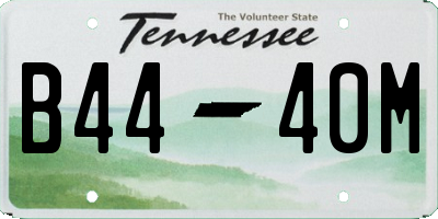 TN license plate B4440M