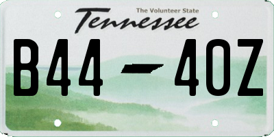 TN license plate B4440Z