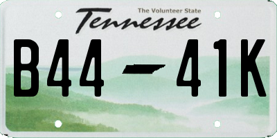 TN license plate B4441K