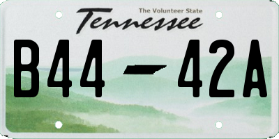 TN license plate B4442A