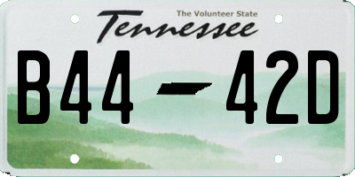 TN license plate B4442D