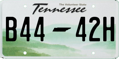 TN license plate B4442H