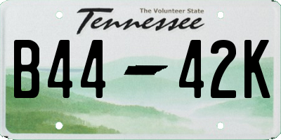 TN license plate B4442K