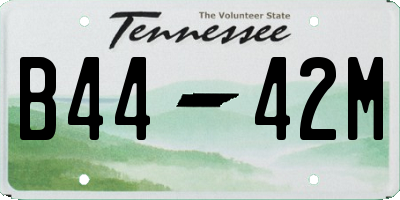 TN license plate B4442M