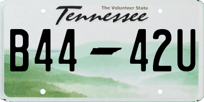 TN license plate B4442U