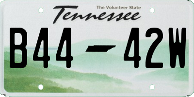 TN license plate B4442W