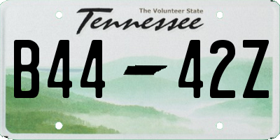 TN license plate B4442Z