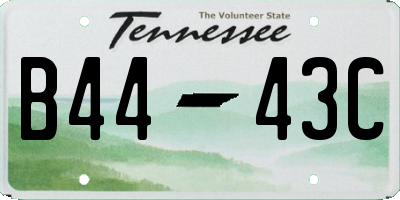 TN license plate B4443C