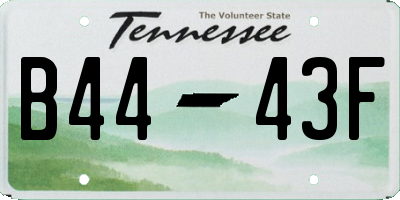 TN license plate B4443F
