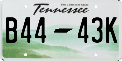 TN license plate B4443K