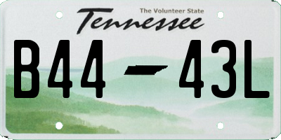 TN license plate B4443L