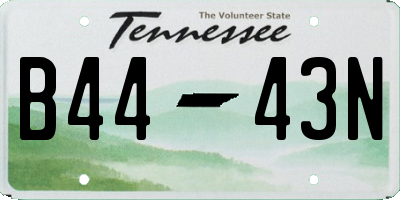 TN license plate B4443N
