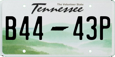TN license plate B4443P