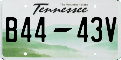 TN license plate B4443V