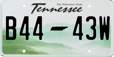 TN license plate B4443W