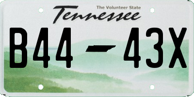 TN license plate B4443X