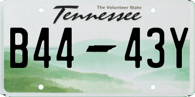 TN license plate B4443Y