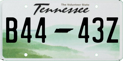 TN license plate B4443Z