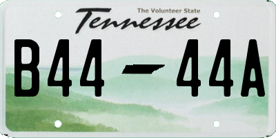 TN license plate B4444A
