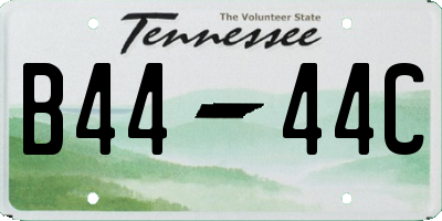 TN license plate B4444C