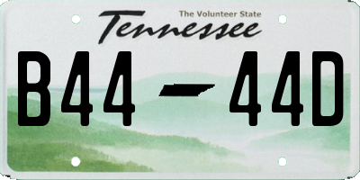 TN license plate B4444D