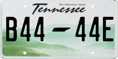 TN license plate B4444E