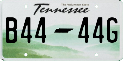 TN license plate B4444G