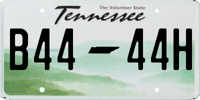 TN license plate B4444H