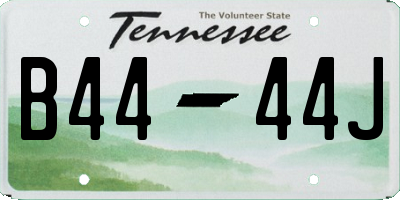 TN license plate B4444J