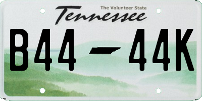 TN license plate B4444K
