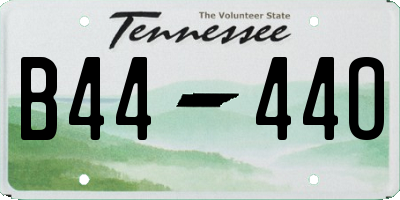 TN license plate B4444O