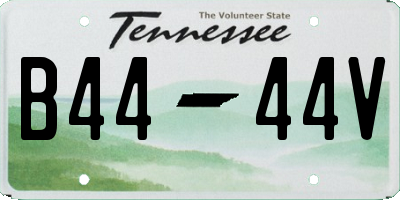 TN license plate B4444V