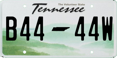 TN license plate B4444W