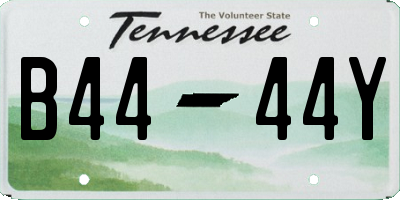 TN license plate B4444Y
