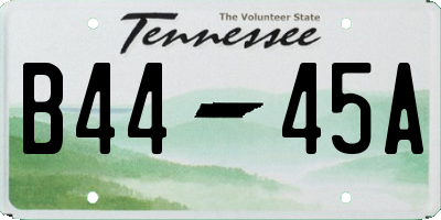 TN license plate B4445A