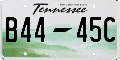 TN license plate B4445C