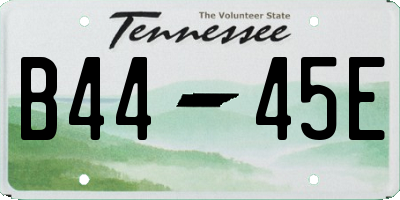 TN license plate B4445E
