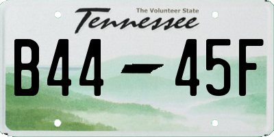 TN license plate B4445F