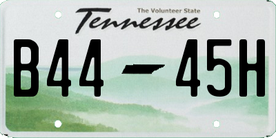 TN license plate B4445H