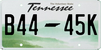 TN license plate B4445K