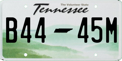 TN license plate B4445M