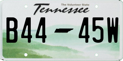 TN license plate B4445W