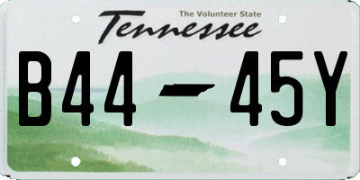 TN license plate B4445Y